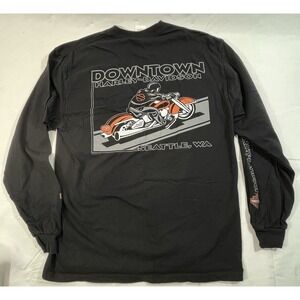 Harley-Davidson Downtown Seattle WA Long Sleeve Shirt Men's L USA